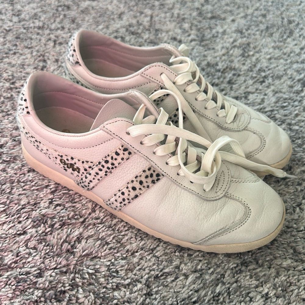Gola cream tennies with leopard detail